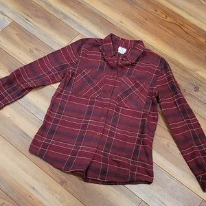 Rvca maroon flannel shirt